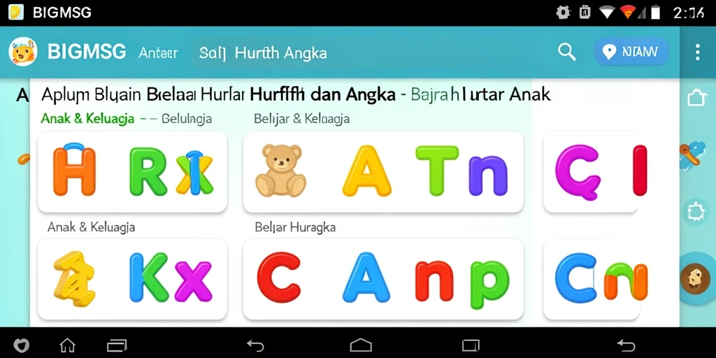 Tampilan antarmuka aplikasi BIGMSG yang ceria dan interaktif.