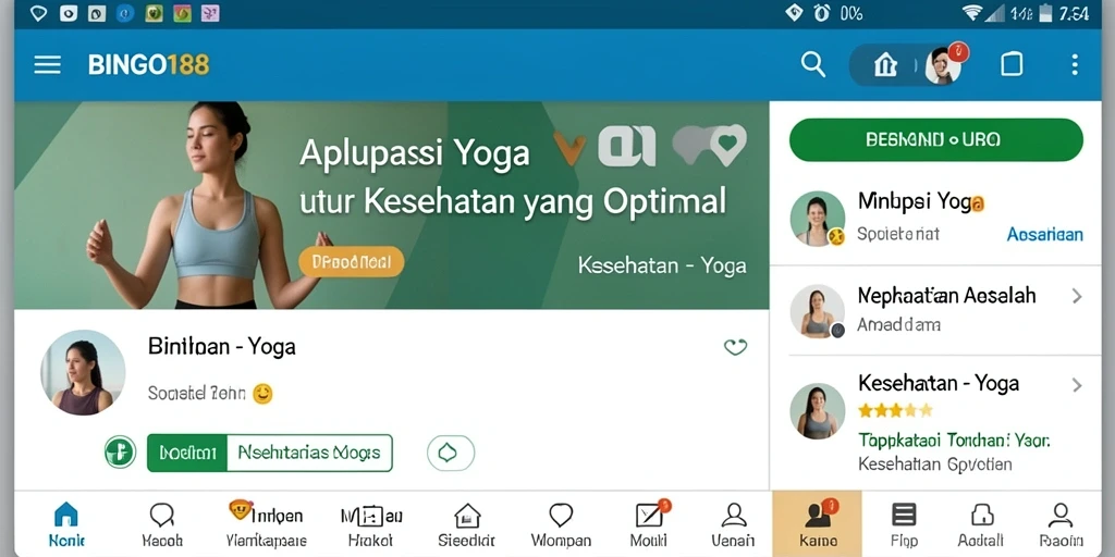 Screenshot BINGO188 menampilkan antarmuka latihan yoga yang mudah digunakan.