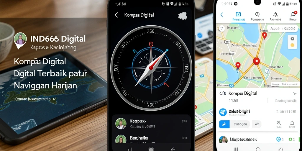 Antarmuka aplikasi Kompas Digital yang intuitif dan mudah digunakan.
