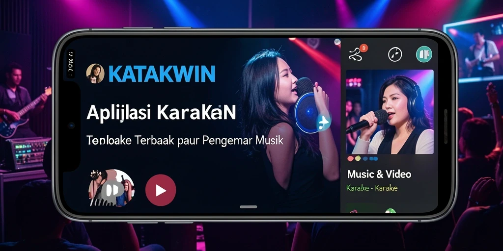 Antarmuka intuitif KATAKWIN dengan pilihan lagu karaoke.