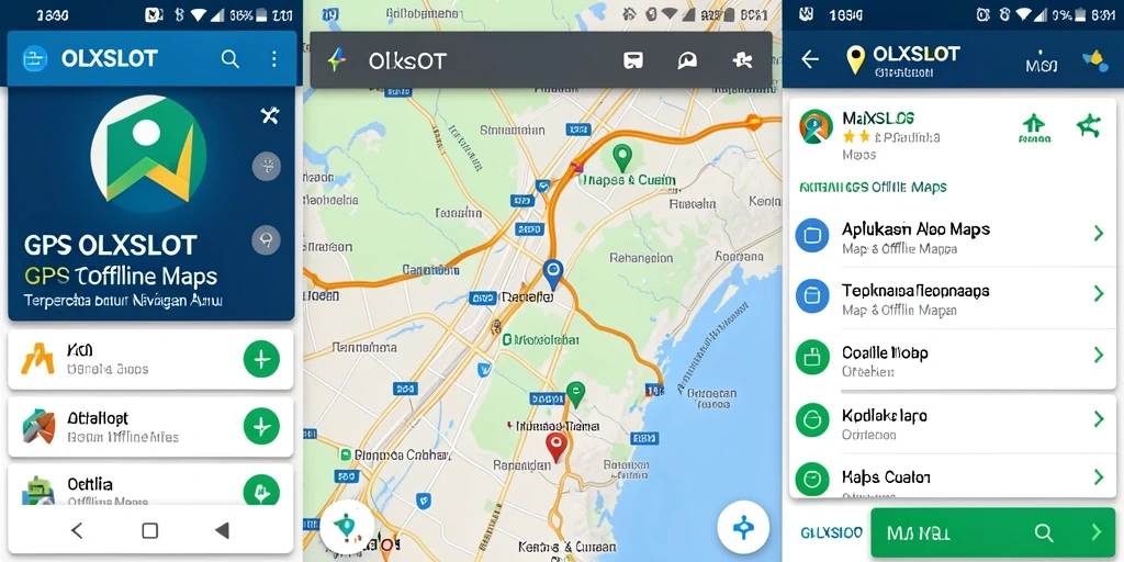 Tampilan antarmuka OLXSLOT dengan fungsi GPS Offline Maps yang intuitif.