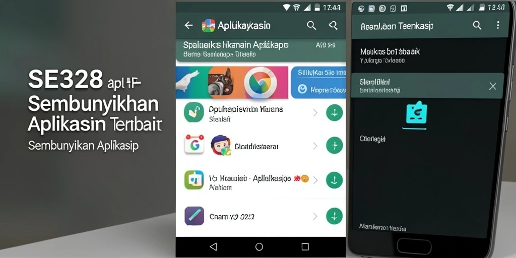 Tampilan antarmuka SE328 untuk menyembunyikan aplikasi dengan mudah.
