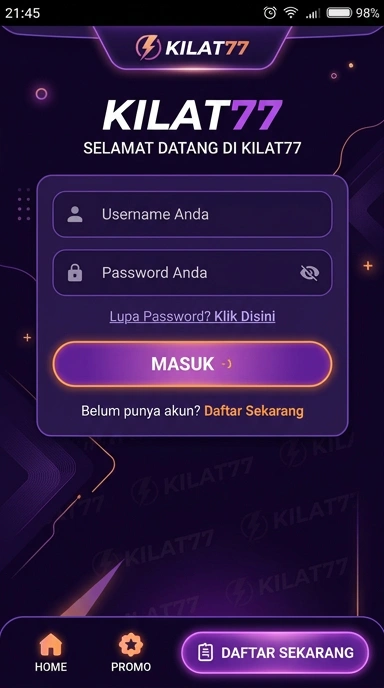 Masuk ke Akun Kilat77 untuk Pengguna Android